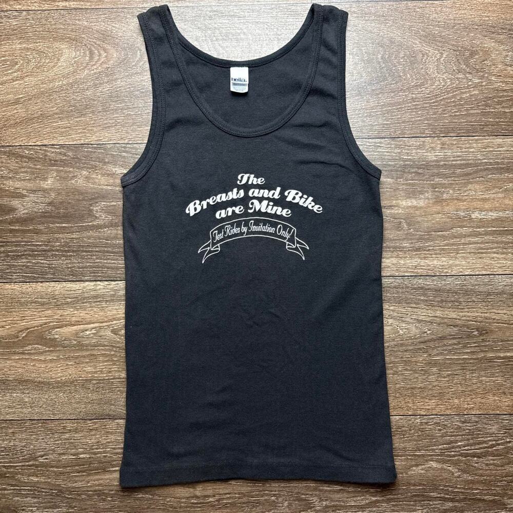 Black Y2K Biker Graphic Tank Top
